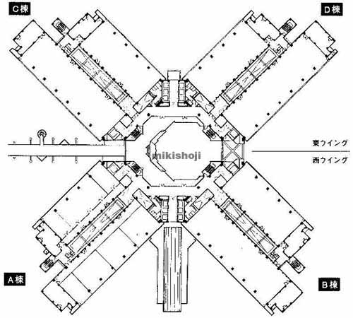 かながわサイエンスパーク　西棟 平面1