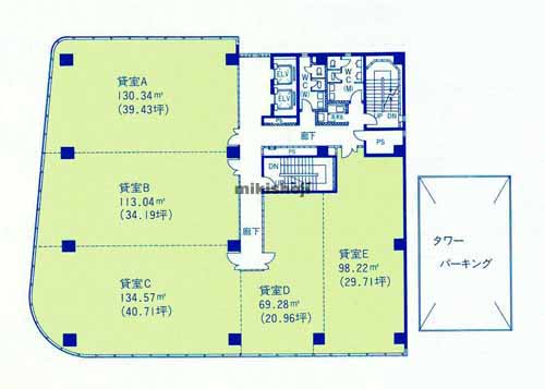 名古屋大曽根第一生命ビルディング 平面1