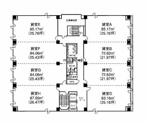 松本本町第一生命ビルディング 平面1