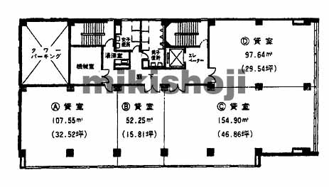 プライム津大門(旧:大樹生命津ビル) 平面1