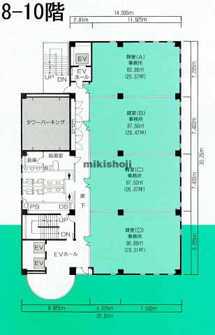 浜松Ｃビル(事務所ｿﾞｰﾝ）・イズム浜松(商業ｿﾞｰﾝ） 平面1