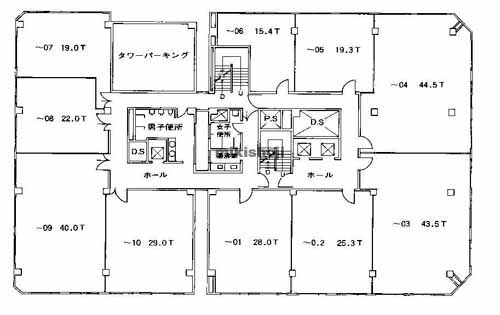 四ツ橋セントラルビル２号館 平面1