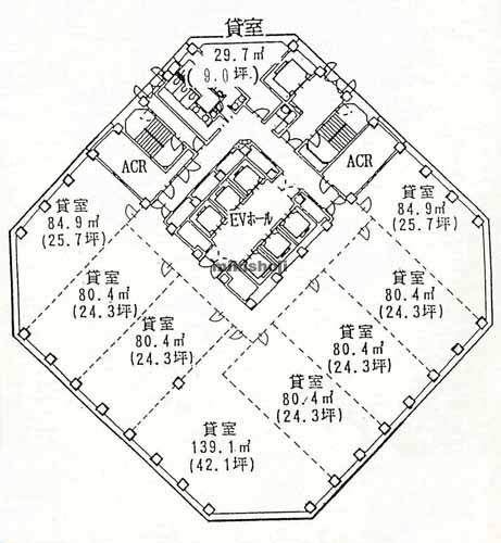 インテックビル（タワー１１１） 平面1