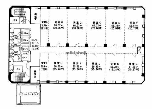 明治安田生命小倉ビル 平面1