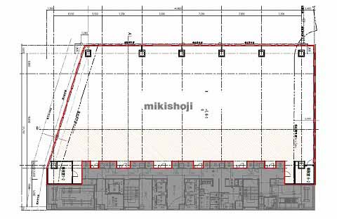 新潟市のＪＲ新潟駅万代口東地区開発（オフィス棟） 平面1